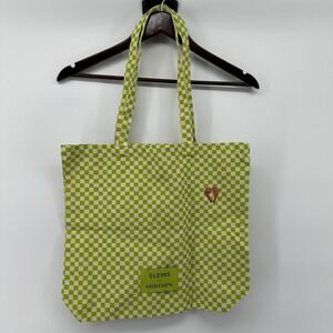 Elemis x Shrimps Checkered Canvas Tote Bag Boho Chic Y2K Coastal Scandi Coquette